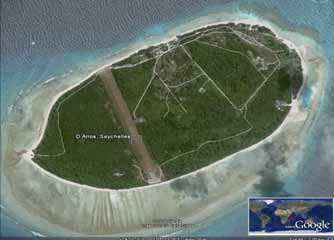 Satellite picture of D'Arros island